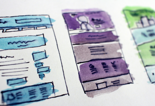 Image Description: A computer screen displaying a design system with color palettes, text styles, and UI components.